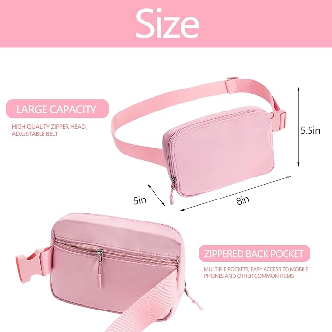 Belt bag Fanny pack crossbody bags for women Everywhere belt bag (pink)