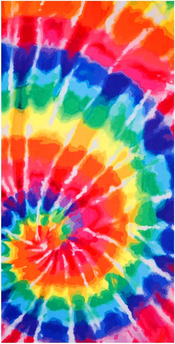 LIVILAN Oversized Tie Dye Beach Towel Blanket, Quick Dry and Sand Free Towel for Adults, 30”X60”Large and Lightweight Bath Pool Swimming Towel, Ideal Gifts for Family