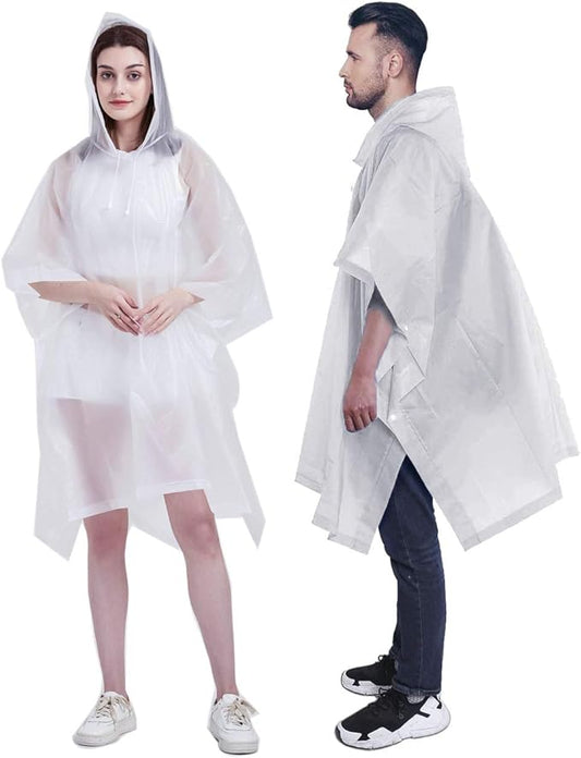 HLKZONE Rain Ponchos for Adults, [Pack of 2] Portable EVA Rain Coat Rain Jacket Reusable Raincoats with Drawstring Hood