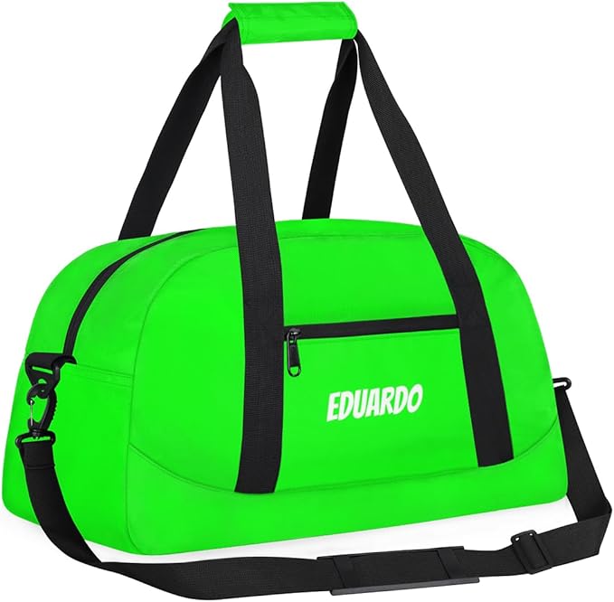 Custom Name Duffle Bag Personalized Kids Gym Bag Travel Overnight Weekender Bag Sports Bag for Boys Girl Green
