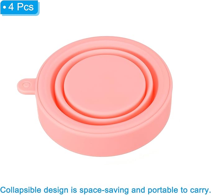 PATIKIL Collapsible Travel Cup, 4 Pack 170mL Travel Folding Water Cup Silicone Mug Portable Drinking Cup for Camping Hiking Outdoor, Pink