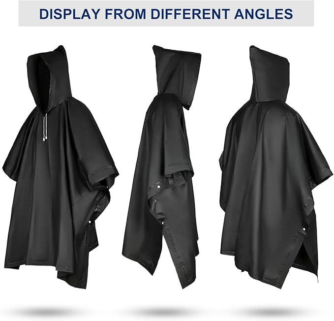 Zhehao 20 Pcs Rain Ponchos for Adult, Reusable Waterproof Plastic Rain Coat with Hood Portable Rainwear for Outdoor