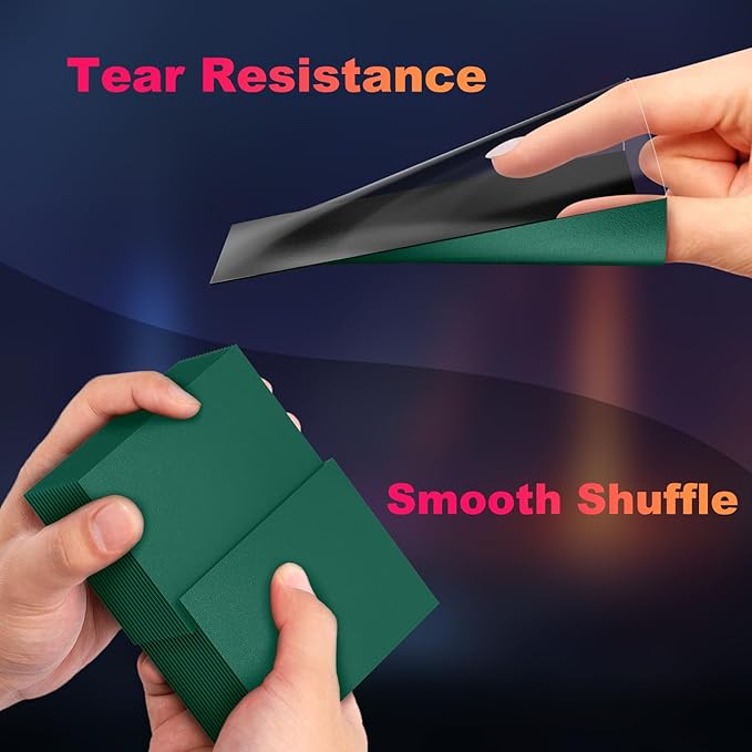 200 Pack Card Sleeves, Matte Dual Trading Card Sleeves with Opaque Back & Smooth Shuffle, Tear Resistant Card Protectors for MTG, TCG and Game Cards (Metallic Green)
