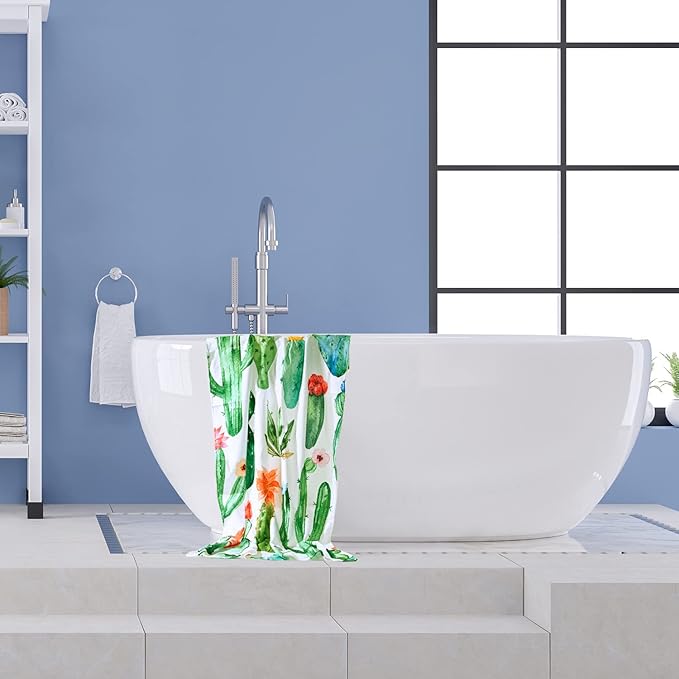 LIVILAN Cactus Beach Towel Blanket, Oversized Microfiber Pool Bath Swim Towel for Toddler Girls, Thin Absorbent Quick Dry and Sand Free Beach Towel, Cactus Gifts 30x60