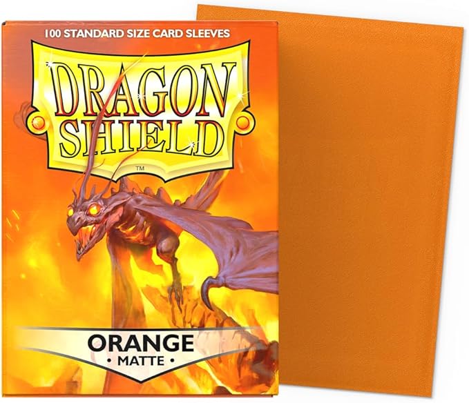 Dragon Shield | Standard Size Card Matte Sleeves | 100 CT - Smooth & Tough Premium TCG Sleeves | Compatible with Pokemon, Flesh & Blood, One Piece & Magic The Gathering | Orange