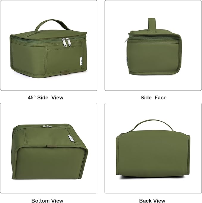 NOL Natural Organic Lifestyle Small Lunch Bag Mini Lunch Box Insulated Lunch Bag for Men/Women Leakproof Cooler Tote Bag Lightweight Nylon Waterproof Lunch Box For Work, Amy green