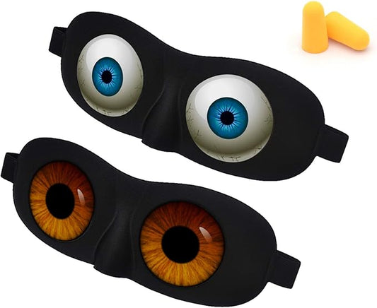 Tphon Eye Sleep Mask Funny Blindfold for Women Men Kid, Upgraded 3D Contoured 100% Blackout Sleeping Mask with Adjustable Strap, Soft Night Blindfold Eye Shades for Travel Naps Shift Works Games