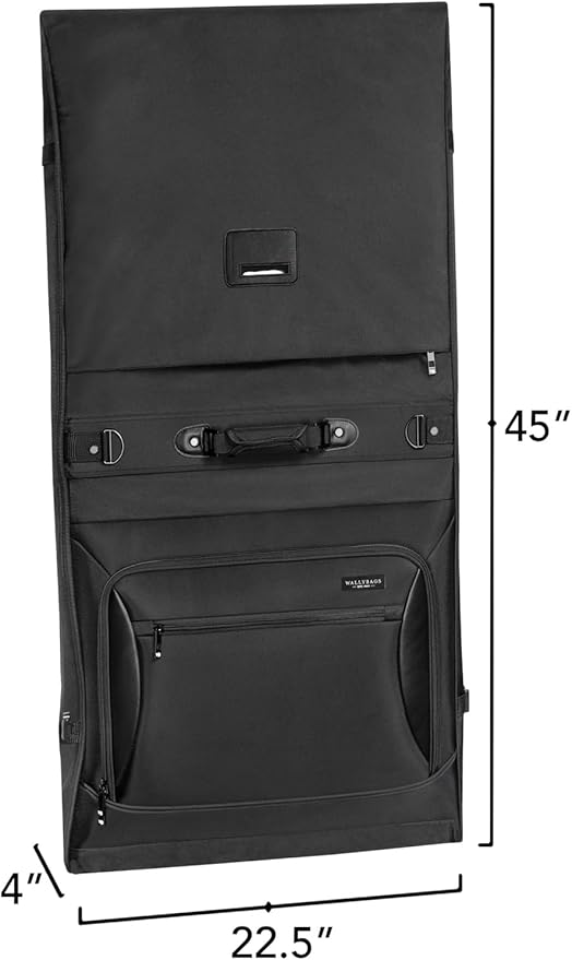 WallyBags® Solutions 45" Premium Garment Bag with shoulder strap and multiple pockets