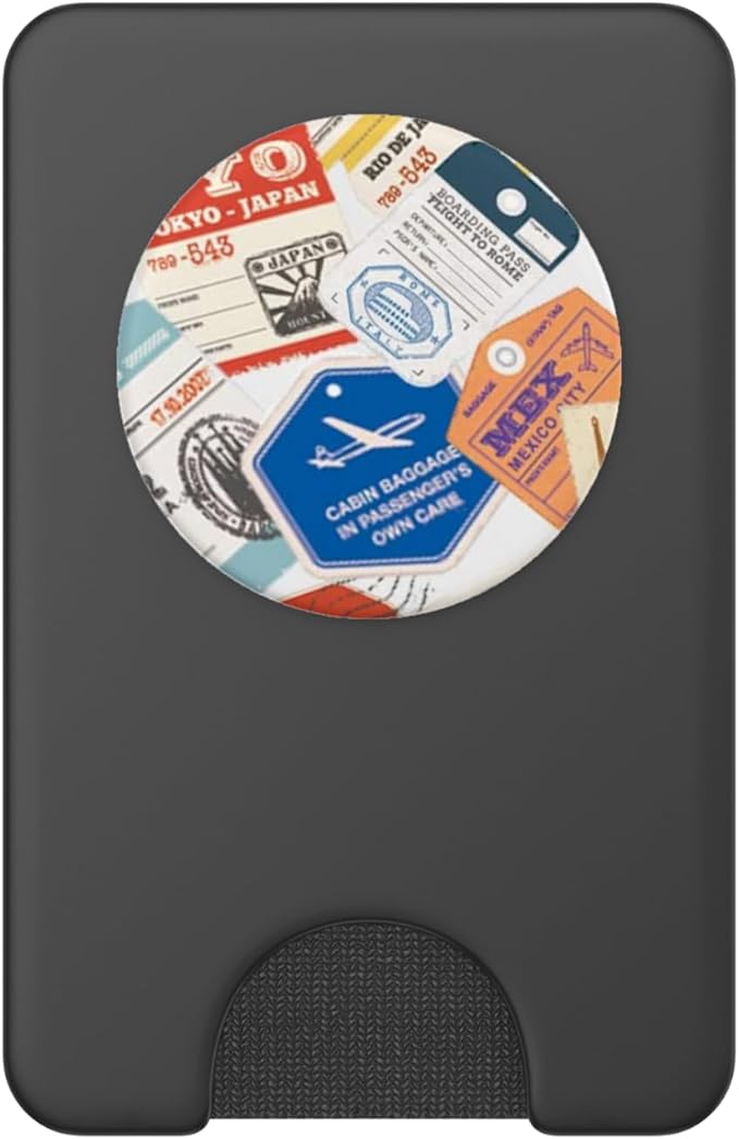 Boarding Pass Travel Stamps Airline Tags PopSockets PopWallet for MagSafe