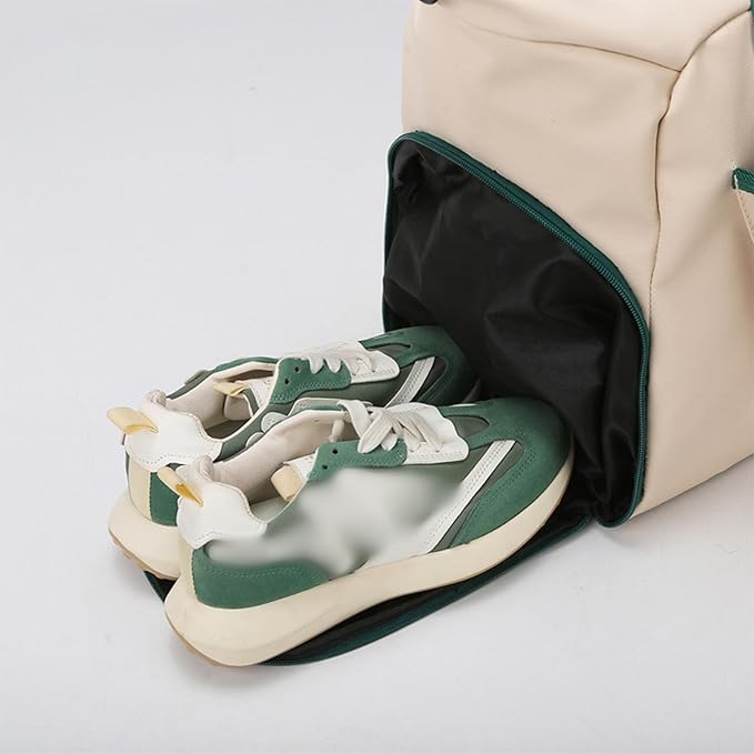 Functional Gym Duffle Bag Features Wet Dry Compartment and Separate Shoe Pocket Ergonomic Design Separate Wet/Dry