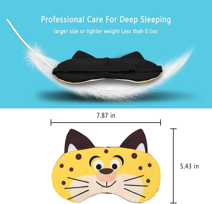 HYCLES Sleep Mask for Kids Sleeping Eye Cover Cute Cartoon Animal Funny 3 Pcs Blindfold Eyeshade for Men Women Plane Travel Game Nap Night Sleeping