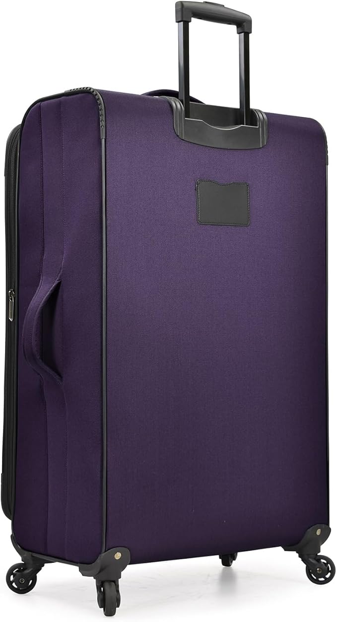 U.S. Traveler Aviron Bay Expandable Softside Luggage with Spinner Wheels, Purple, Large 31-Inch