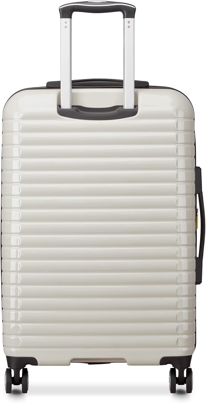 DELSEY PARIS Cruise 3.0 Hardside Expandable Luggage with Spinner Wheels, Glossy Ivory, Checked-Medium 24 Inch