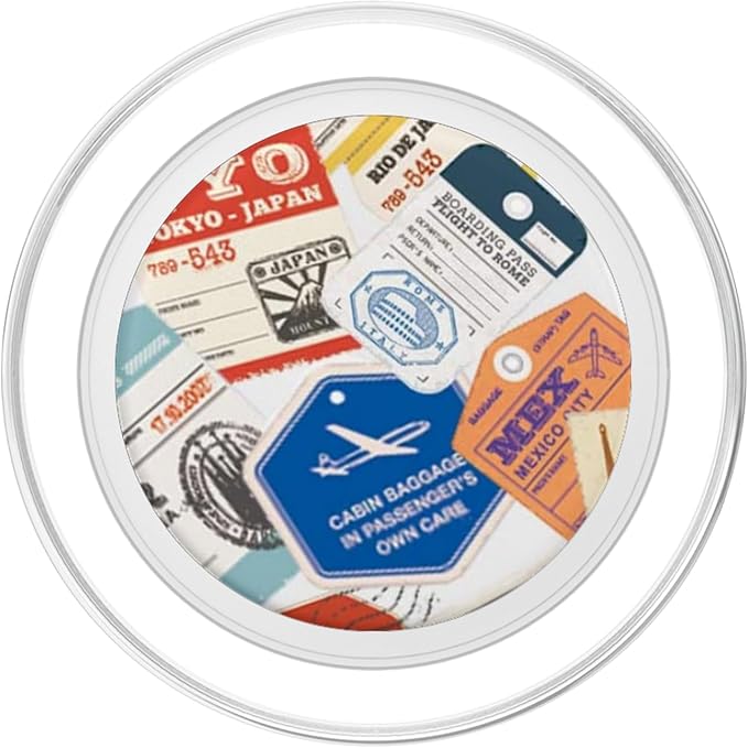 Boarding Pass Travel Stamps Airline Tags PopSockets PopGrip for MagSafe