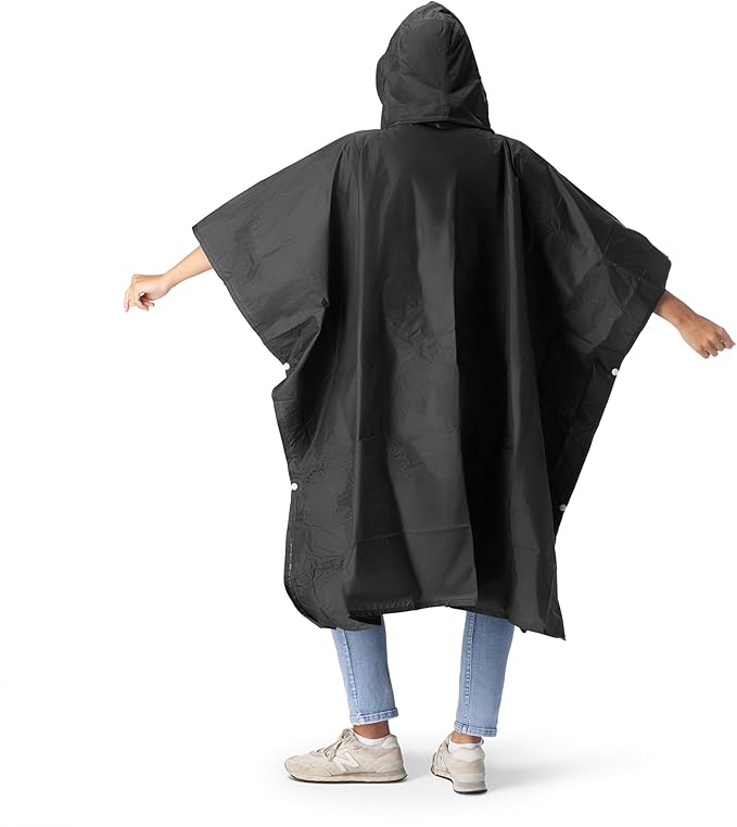 Northwest NCAA Lightweight Waterproof Pullover Poncho with Hood and Mesh Storage Bag, Compact Rain Gear for Hiking, Camping