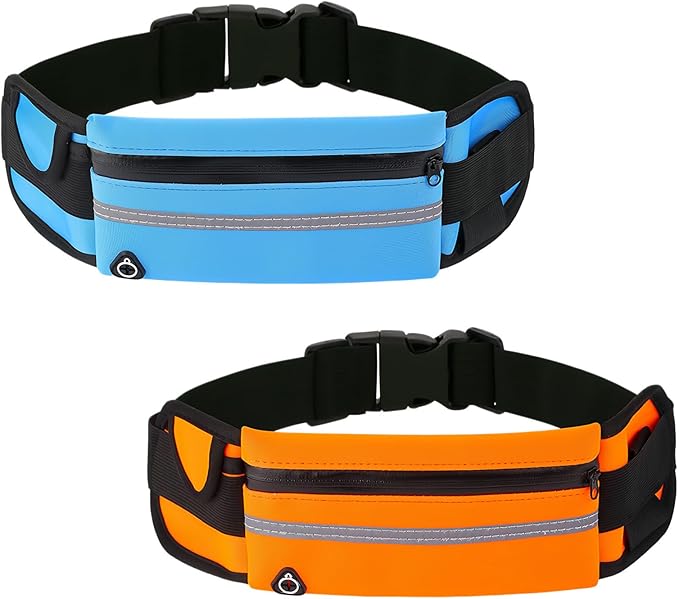 Anti-Theft Invisible Waist Bag, Anti-Theft Money Belt Multifunctional Outdoor Sports Waist Bag for Sports, Travel & Daily Use (Blue+Orange)