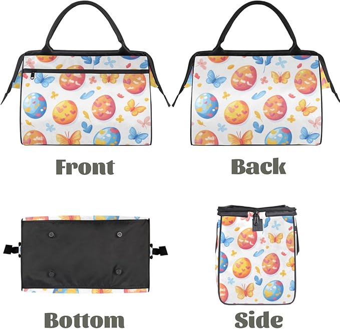 Spring Easter Eggs Overnight Weekender Bag for Women Men Travel Duffel Bags Waterproof Luggage Carry on Sports Yoga Gym Bag