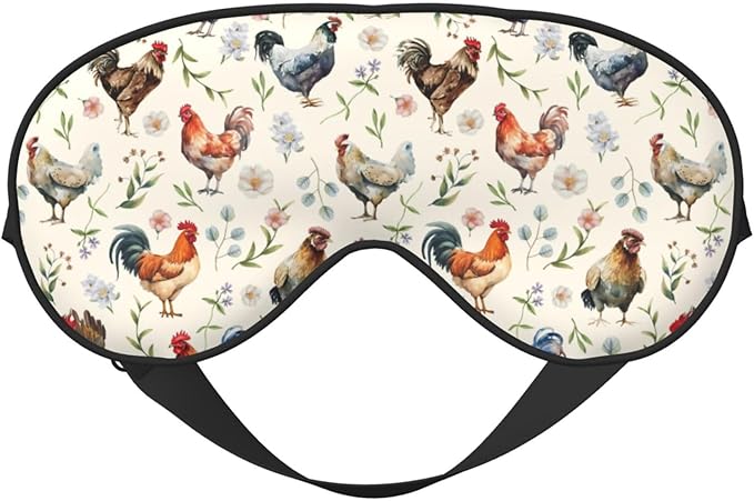 Cute Chicken Sleep Mask Breathable Soft Eye Mask for Sleep for Women Men Lightweight Eye Cover for Travel, Night Work, Nap, Office