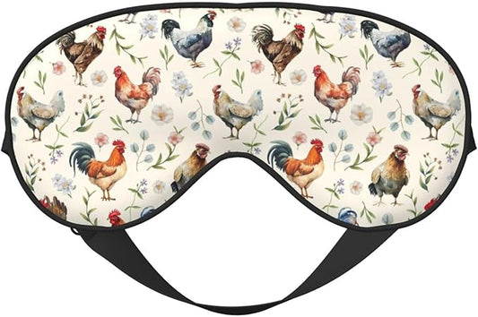 Cute Chicken Sleep Mask Breathable Soft Eye Mask for Sleep for Women Men Lightweight Eye Cover for Travel, Night Work, Nap, Office