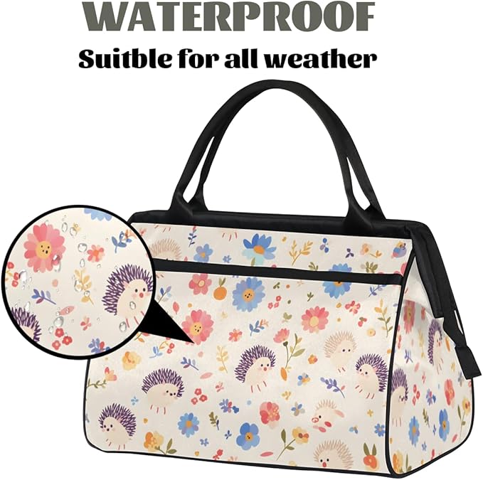 Hedgehog Overnight Weekender Bag for Women Men Travel Duffel Bags Waterproof Luggage Carry on Sports Yoga Gym Bag