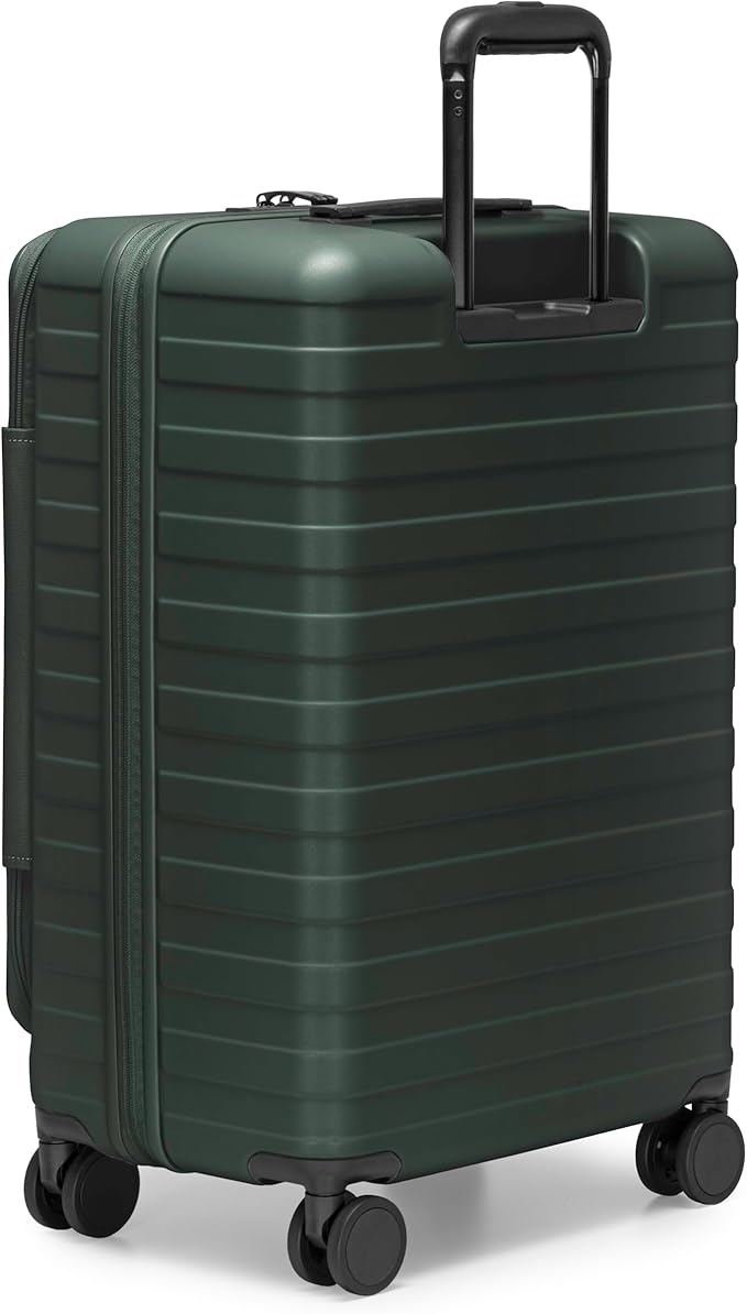 Traveler's Choice Novia Top Opening Expandable Polycarbonate Luggage with Spinner Wheels, Green, 25-Inch Medium