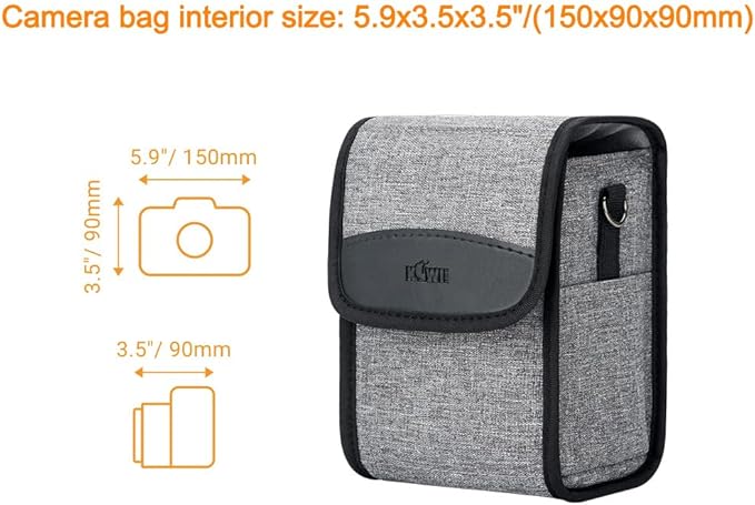 KIWIFOTOS Travel Camera Bag Camera Carrying Case for Fujifilm Fuji X-E5 X100VI X100V X100F GFX100RF Sony RX1R III A6700 A6600 A6000 A6100 CANON G1X Mark III Compact Camera