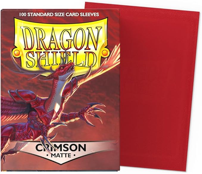 Dragon Shield | Standard Size Card Matte Sleeves | 100 CT - Smooth & Tough Premium TCG Sleeves | Compatible with Pokemon, Flesh & Blood, One Piece & Magic The Gathering | Crimson - Matte