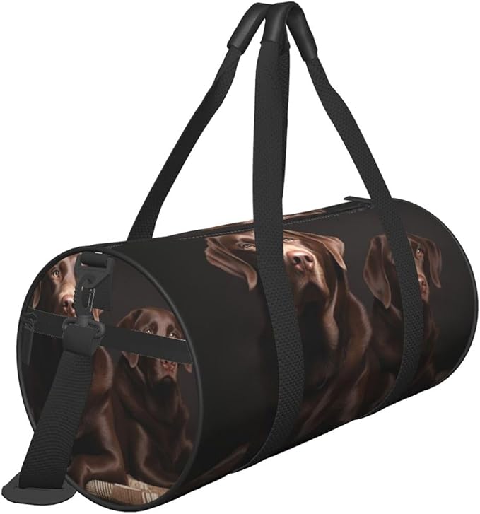 Brown Labrador Retriever Sports Gym Bag for Women Men Travel Duffel Bag Tote Weekender Bag Canvas Carry on Overnight Bag for Travel Swimming Fitness Workout Sports Duffle Bag