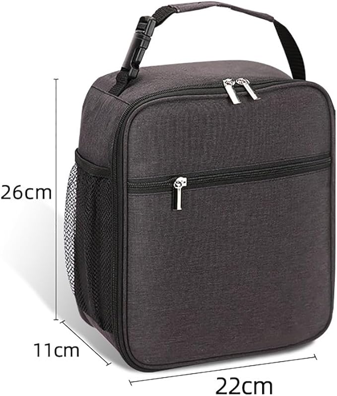 Insulated Lunch Bag for Men and Women, Leakproof Lunch Box with Mesh Pockets for Work, Gym, Travel or Camping, Lightweight and Easy Clean