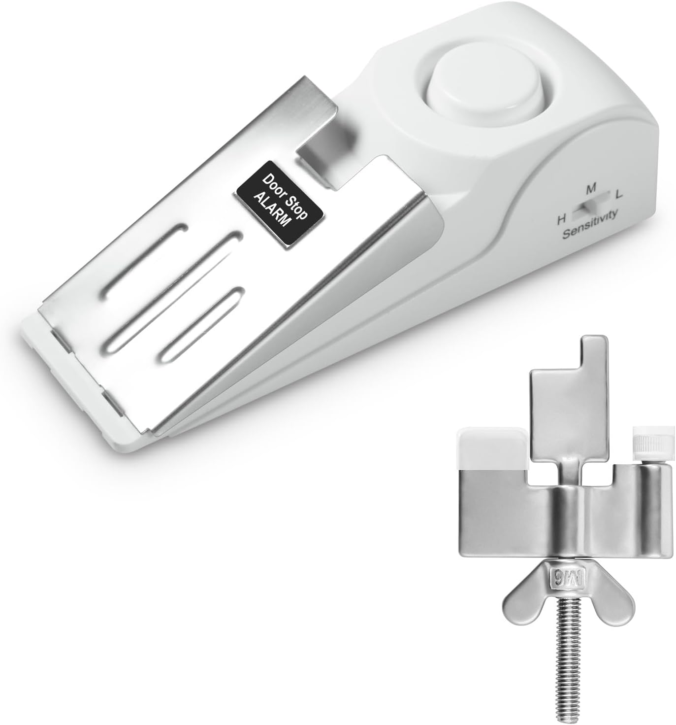 1 Pack 120dB Travel Door Stopper Alarm & Portable Door Lock, 3-Level Sensitivity Adjustable Travel Security Wedge for Hotel Home Apartment Dorm