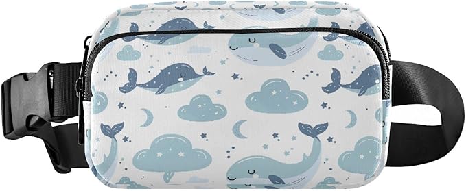 Kawaii Whale Fanny Pack for Women Men Water Resistant Fashion Waist Packs with Adjustable Strap Belt Bag for Travel Workout Jogging Hiking 21219087