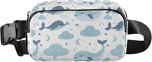 Kawaii Whale Fanny Pack for Women Men Water Resistant Fashion Waist Packs with Adjustable Strap Belt Bag for Travel Workout Jogging Hiking 21219087