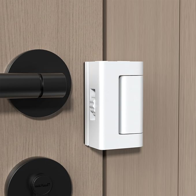 Adjustable Heavy Duty Zinc Alloy Portable Door Lock,Security Device for Enhanced Safety,for Home,Hotels,Travel,Apartments Prevents Unauthorized Entry,No Drill (1, White)