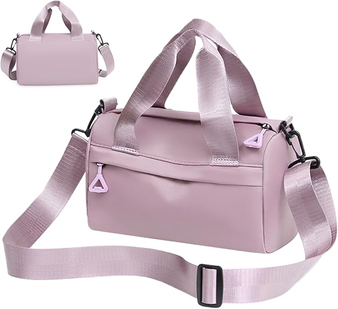Mini Gym Bag for Women Mini Gym Bag, 9.5x4.7x5.5 inch Nylon Duffle, Handheld/Crossbody/Shoulder Duffle with Adjustable Strap, Zipper Small