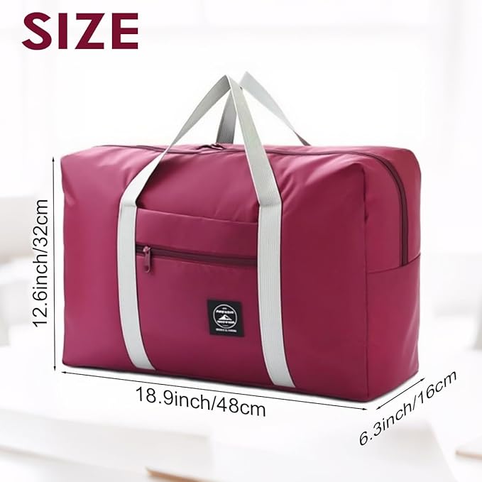 Large Capacity Travel Bag,Oxford Storage Bag, Clothing Storage Bag, Home and Travel, Multifunctional Sports Shoulder Bag (Magenta, Large)