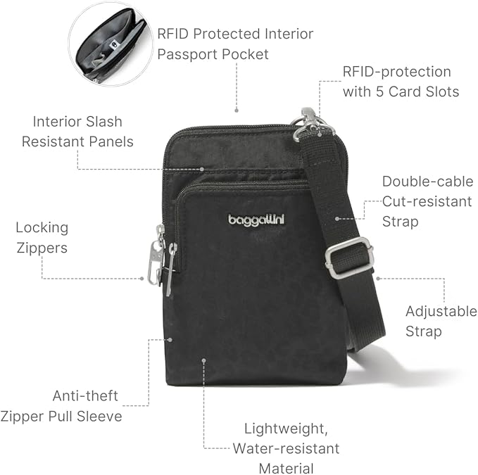 Baggallini Women's Securtex Anti-theft Activity Crossbody Bag