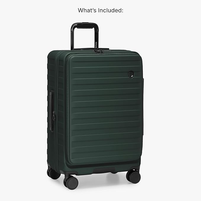 Traveler's Choice Novia Top Opening Expandable Polycarbonate Luggage with Spinner Wheels, Green, 25-Inch Medium