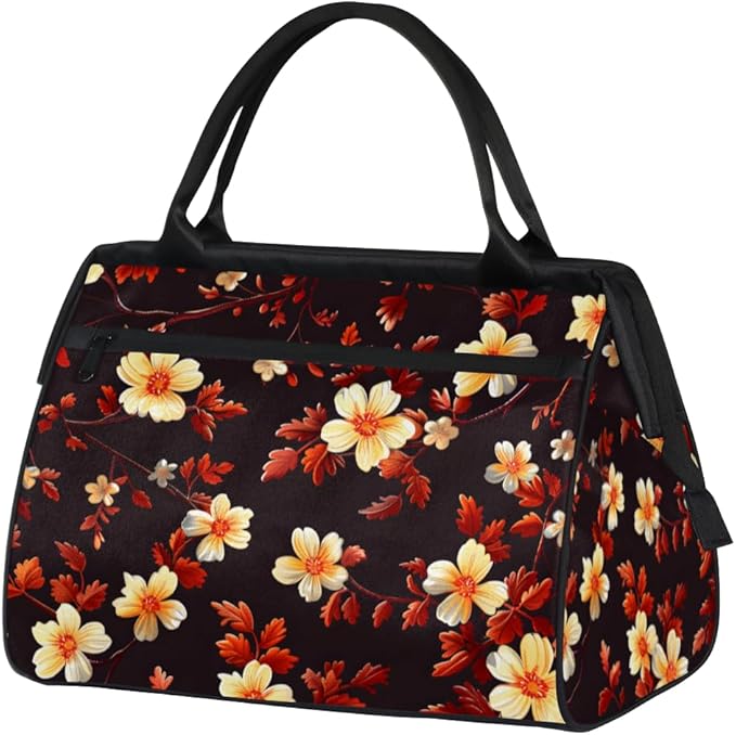 Plants Spring Floral Overnight Weekender Bag for Women Men Travel Duffel Bags Waterproof Luggage Carry on Sports Yoga Gym Bag