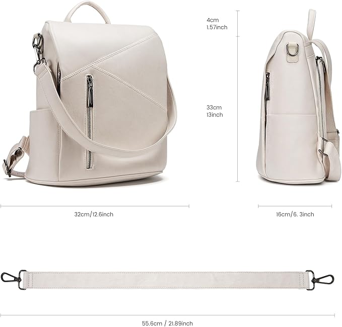 molshine Backpack,Fashion Casual Travel PU Leather Daypack Bag Shoulder Rucksack Handbags for Women HB041