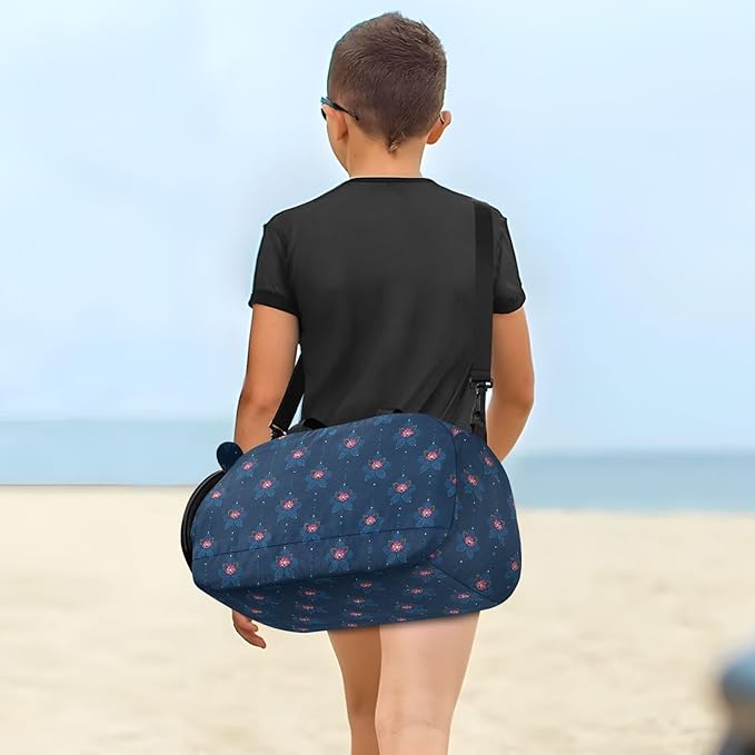Flor De Mayo Midnight Blue Kids Cute Gym Bag with Shoes Compartment Multifunctional Sport Gym Tote Bags for Beach Swim Bags Pool Sports bolsa para hombre