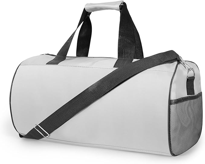 C&F BOGMOST Small Gym Bag for Women & Men,Small Lightweight Duffel Bag Carry On Bags Mini Duffel Travel Bag Waterproof Sports Bags for Workout/Sport/Travel, Grey,Large