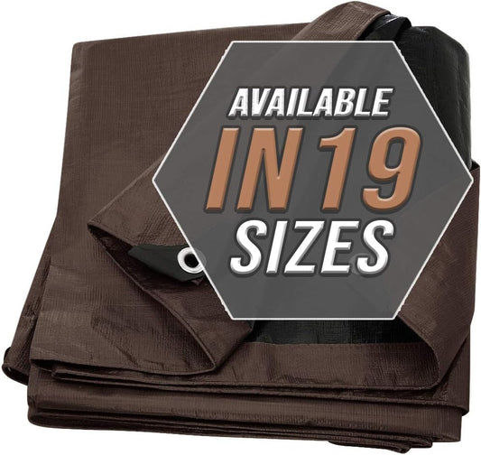 Large Waterproof Tarp - Heavy Duty 10 Mil Thick Poly Tarpaulin Ideal for Canopy Tents, Boats, RV or Pool Covers - Multipurpose Protective Tarps with Grommets for Indoor and Outdoor Use | 6' x 8'
