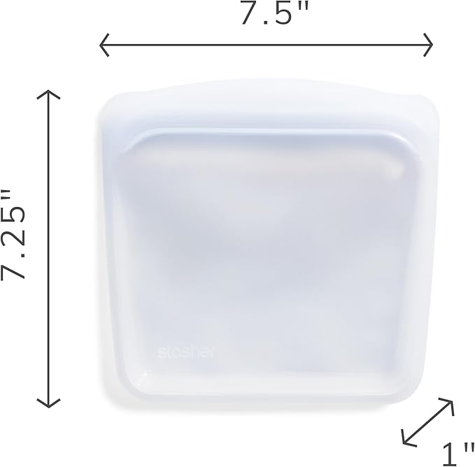 Stasher Silicone Reusable Storage Bag, Sandwich Bag, Reusable Freezer Bags, Microwave, Dishwasher, Oven Safe, Sous Vide, Lunch Container, Eco Friendly, Leak-free, Food Storage Bags, 28 oz, Deep Ocean | Reusable Food Bag