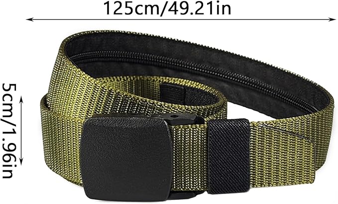 Money Waist Belt, Hidden Travel Pouch, Security Wallet with Blocking, Adjustable Strap for Documents Currency Tickets, Travel Gear, Anti Theft Belt for International Trips