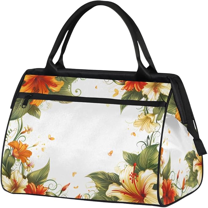 Farmhouse Rustic Floral Overnight Weekender Bag for Women Men Travel Duffel Bags Waterproof Luggage Carry on Sports Yoga Gym Bag