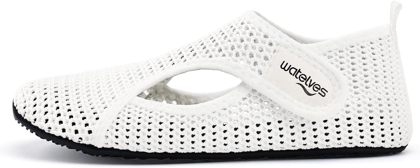 WateLves Water Shoes for Women Men Swim Beach Aqua Socks House Slippers Quick Dry Barefoot Travel Shoes with Adjustable Magic Tape for Pool Diving Boating Yoga