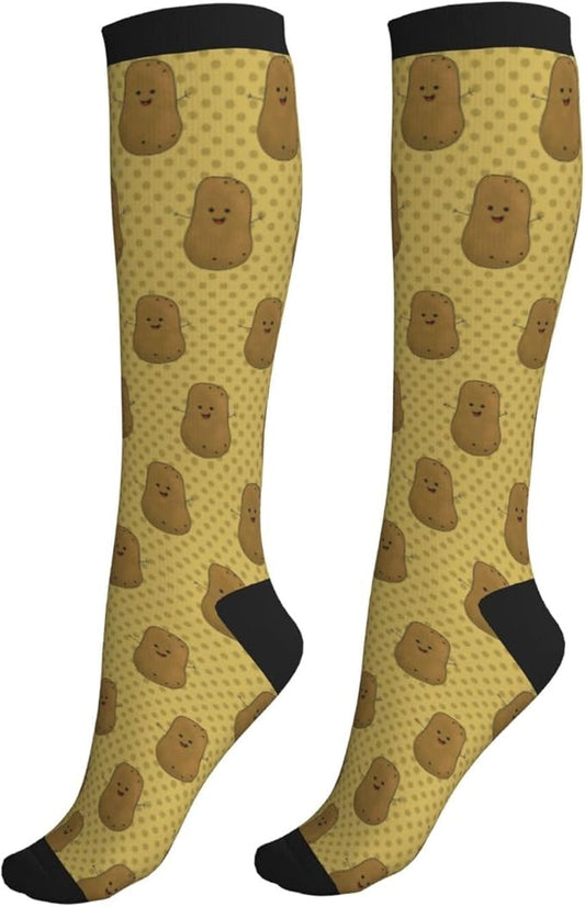 Compression Socks Knee High Circulation Support Socks For Women Men Athletic Running Work Hiking Cycling Travel
