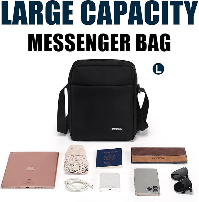 Messenger Bag, Crossbody Bag Shoulder Bag for Men Water Resistant Man Bag Man Purse for Business Office | Slim Business Design, Lightweight Commuter