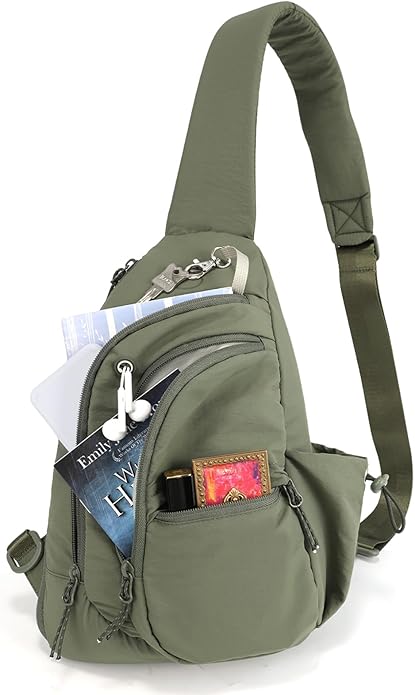 Sling Bag for Women, Anti-Theft RFID Nylon Crossbody Purse with Adjustable Strap for Travel & Shopping