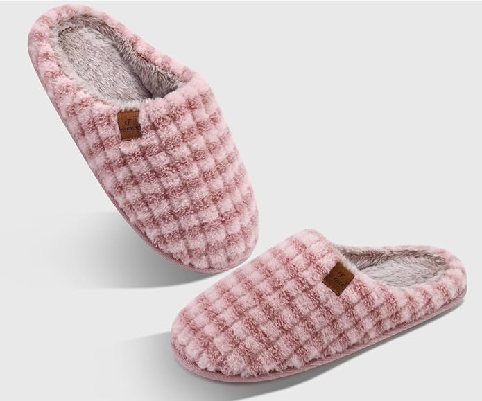 COFACE Mens Cozy Memory Foam Scuff Slippers Casual Slip On Warm House Shoes Indoor/Outdoor Sandal Slippers With Arch Support Rubber Sole Size 7-15